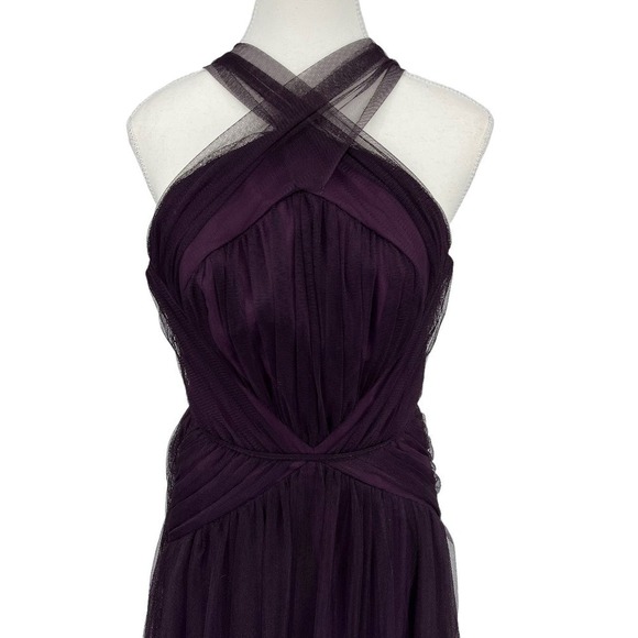 Vintage Formal Gown Jim Hjelm Occasions Purple Tulle‎ Dress Size 4 - Picture 2 of 16
